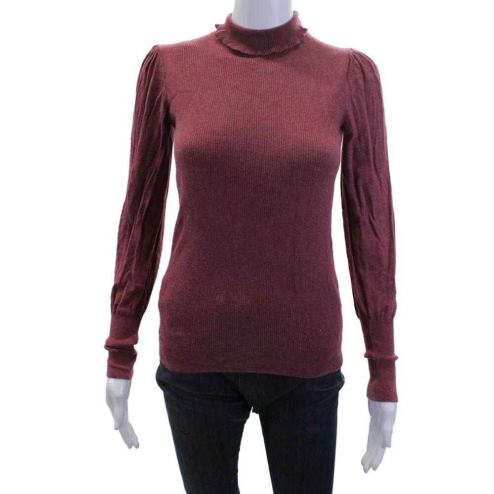 La Vie Women Purple Mock Neck Pullover Sweater Long Sleeve Size XS